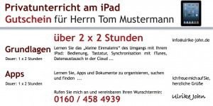 Gutschein für iPad oder iPhone Unterricht