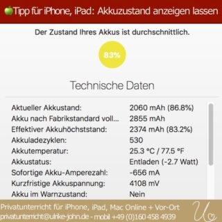 Akkuzustand anzeigen lassen