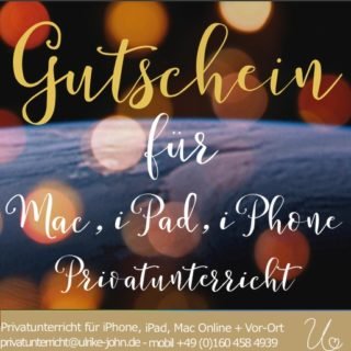 Gutschein für Mac iPhone iPad Unterricht verschenken