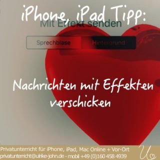 Nachrichten vom iPhone, iPad mit Effekten verschicken
