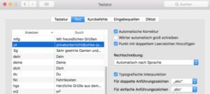 Besondere Zeichen über Textersatz schnell im Zugriff