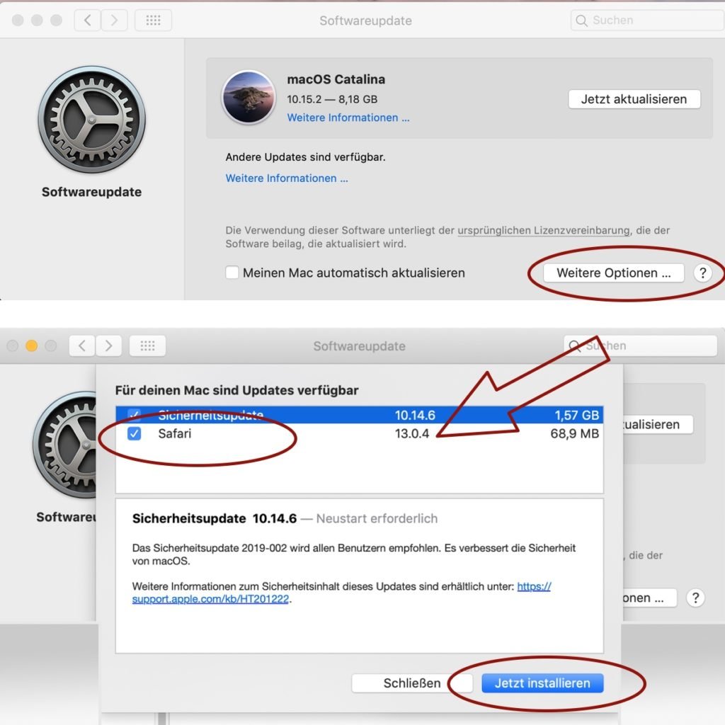 Safari Sicherheitsupdate laden