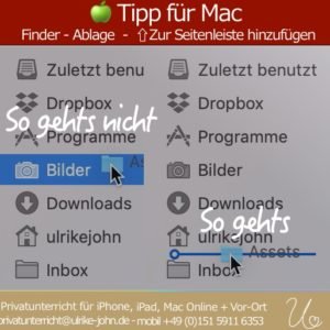 Drag & Drop - Finder Favoriten Seitenleiste 