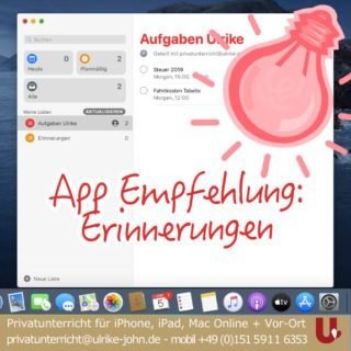 Aufgabenlisten teilen mit Apple-Erinnerungen