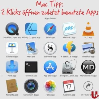 Mac Tipp 2 Klicks öffnen zuletzt benutzte Apps